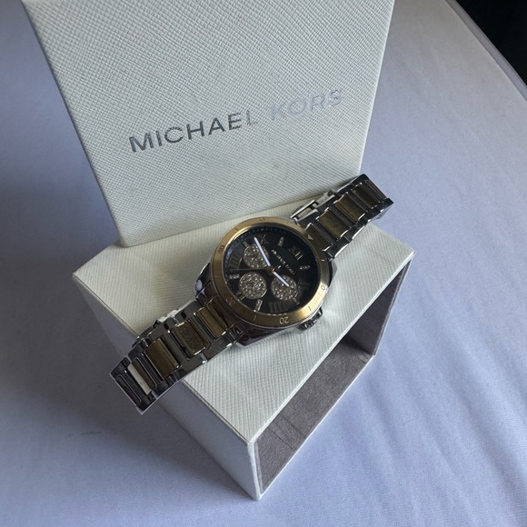 Michael Kors Multifunction Two-Tone Stainless Steel Watch- style Boyfriend watch - Picture 2 of 7